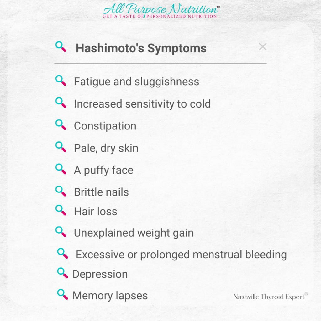 Signs and symptoms of hypothyroidism